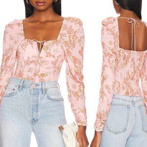 Free People Hilary Floral Print Top